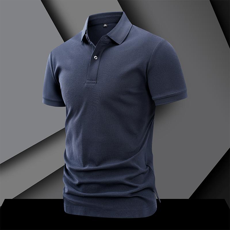 Polo Shirt Men's Summer Casual Business Slim Fit Top with Collar and Short Sleeved T-shirt