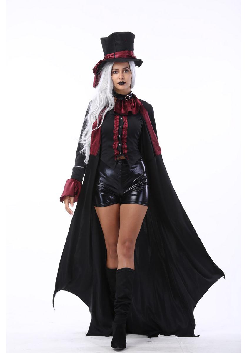 

Vampire & Demon Gentleman Halloween Costumes for Couples - Men & Women Role-Playing Nightclub Outfit Medium
