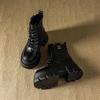 Women's Chunky Heel Martin Boots - 2025 Autumn/Winter British Style Buckle Motorcycle Ankle Boots, Round Toe