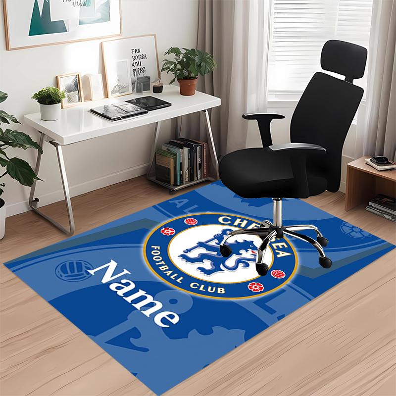 Custom Name Chelsea Football Club Printed Carpet Rug For Office Chair Living Room Bedroom Kitchen Room Decor Gifts