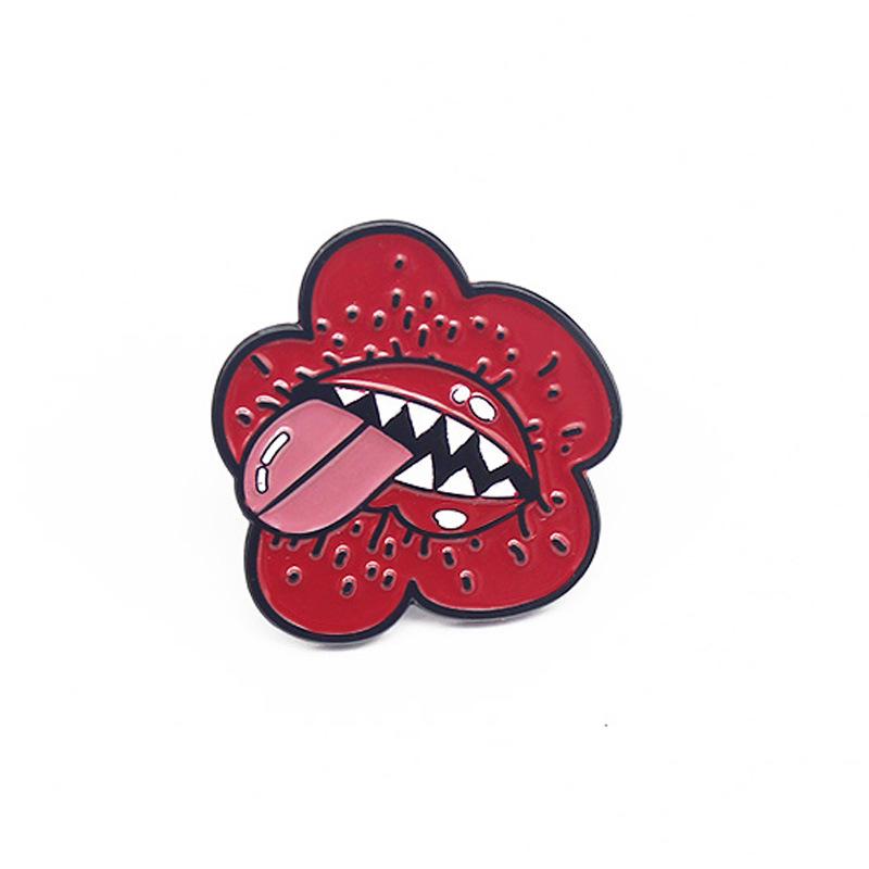 Creative Tongue-Out Mushroom Brooch – Trendy Personalized Alloy Badge