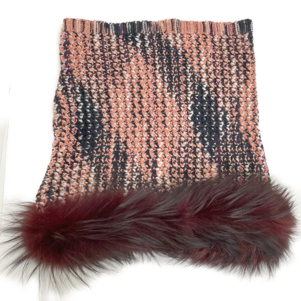 MISSONI [Good Condition] Fox fur x knit tube top with arm covers/ tops * There is no size description. Red seriesUsed