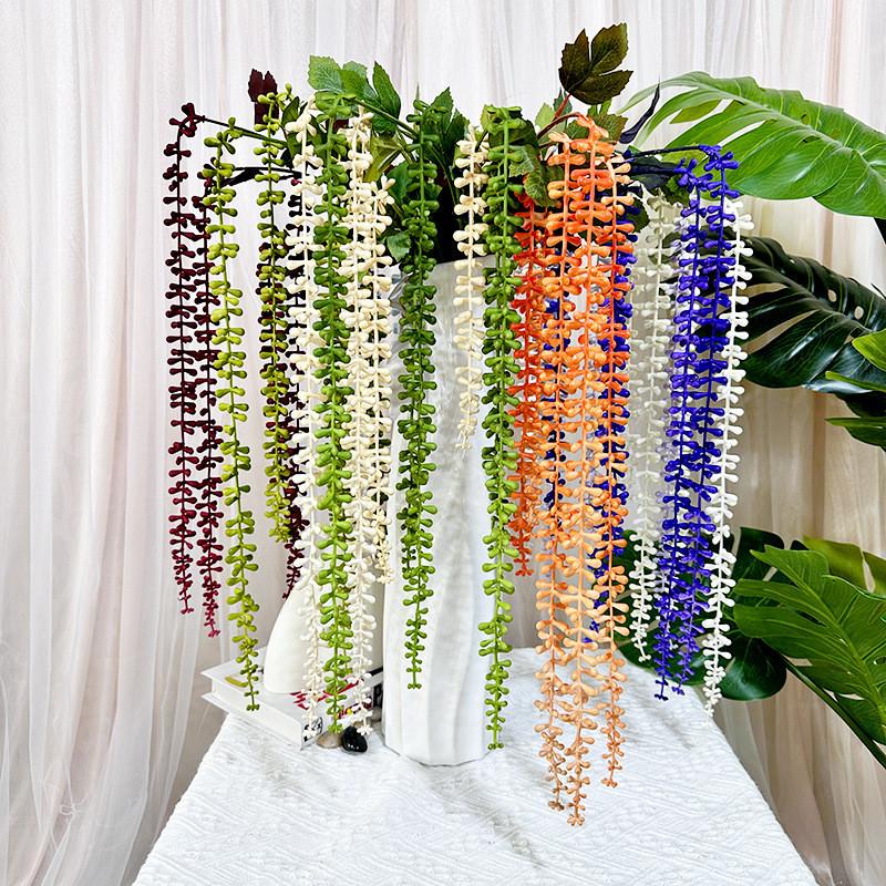 Faux Plant Wall Decor With Senecio Rowleyanus For Home Interior And Photography Use