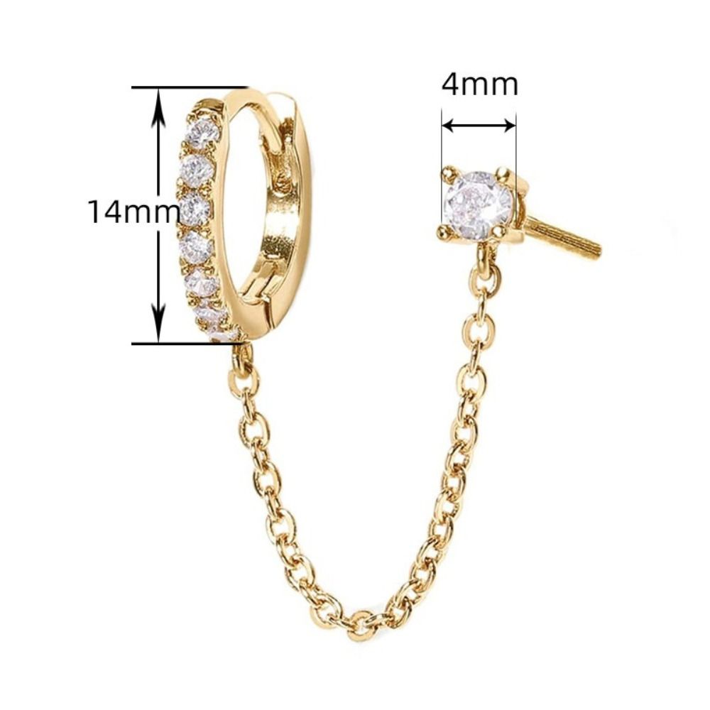 Shiny Zircon Chain Clip Earrings Ear Cuff Style Tragus Earrings Helix Earrings Fashion Jewelry