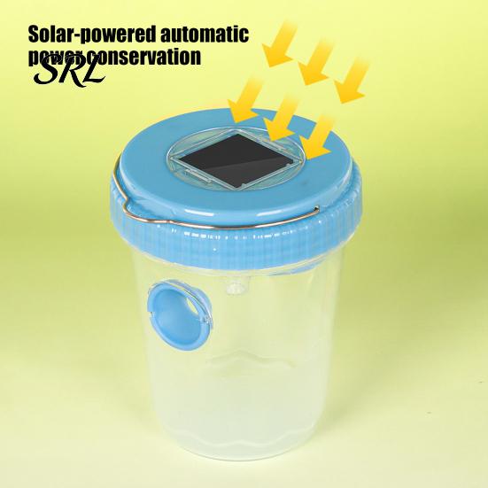 Trampa para Avispas de Luz Azul Trampa Solar para Exteriores, Cubo Colgante Impermeable para Avispones, Reutilizable para Avispas Amarillas Plaga de Jardín con Luz LED, Atrapador para Patio
