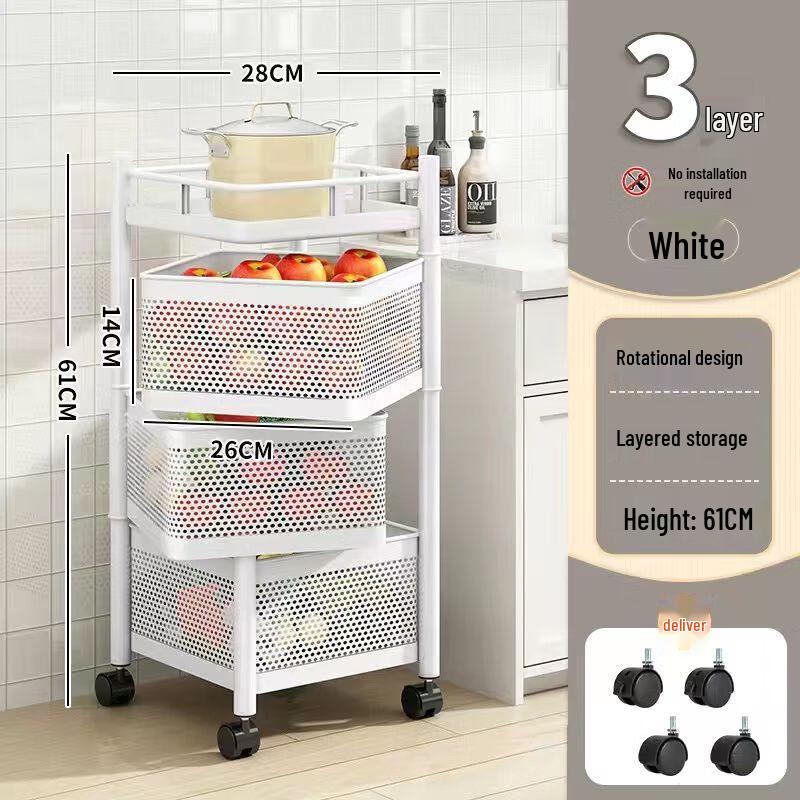 

Multi-layer Rotating Kitchen Storage Rack