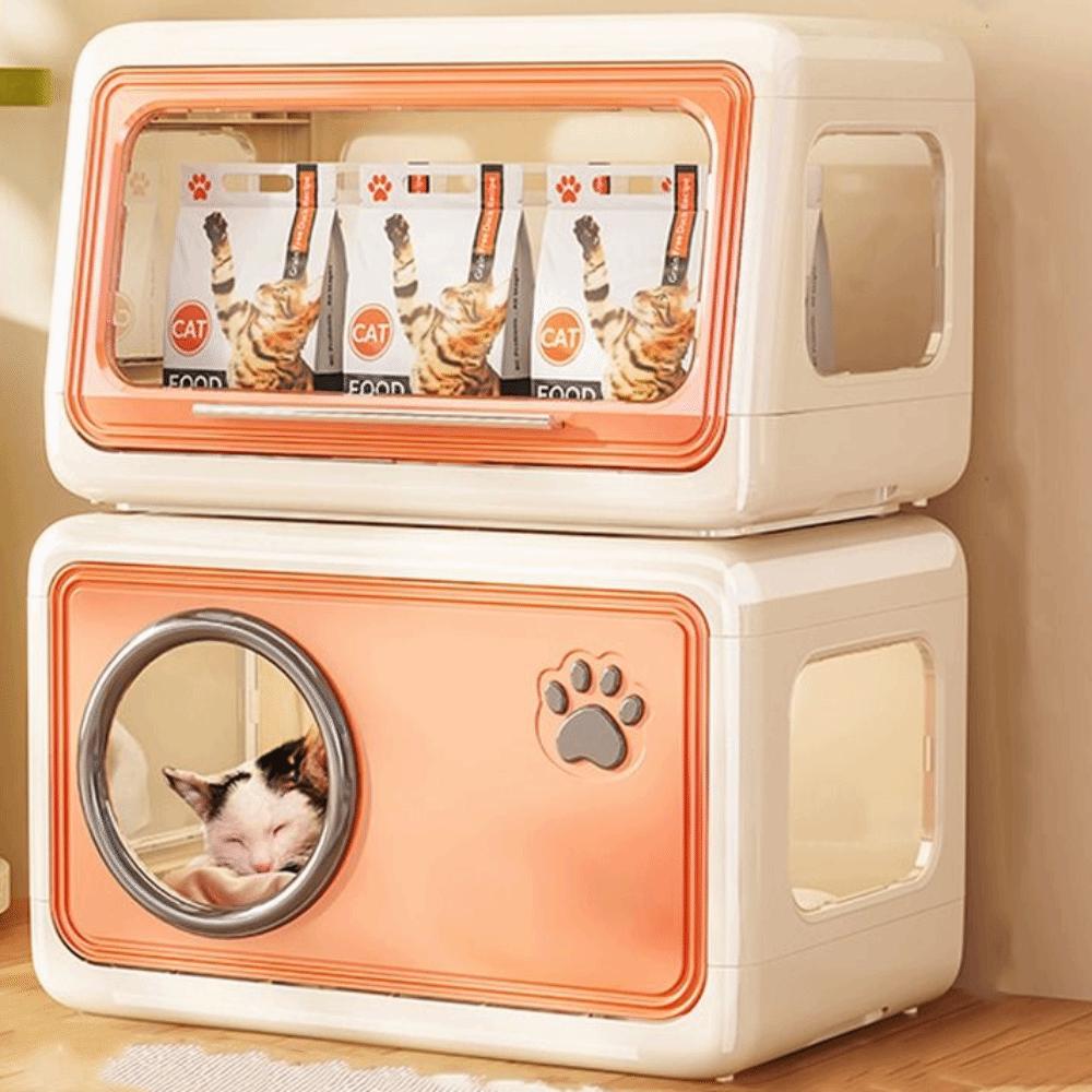 Ventilated Cat Shelter Double Layer Cat Sleep House Semi Enclosed Cat Bed  for Small Cat Dog