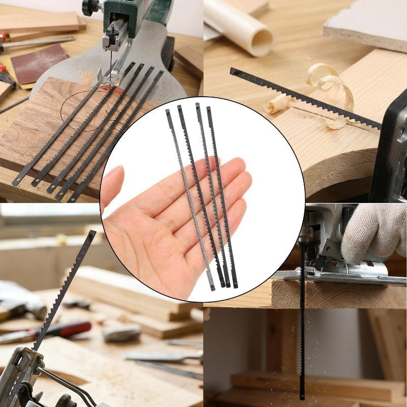 120/5x Jigsaw Blades Set Carbon Steel Woodworking Curved Saw Blades Pin End DIY Cutting Plastic Metal Hardware Tool Accessories