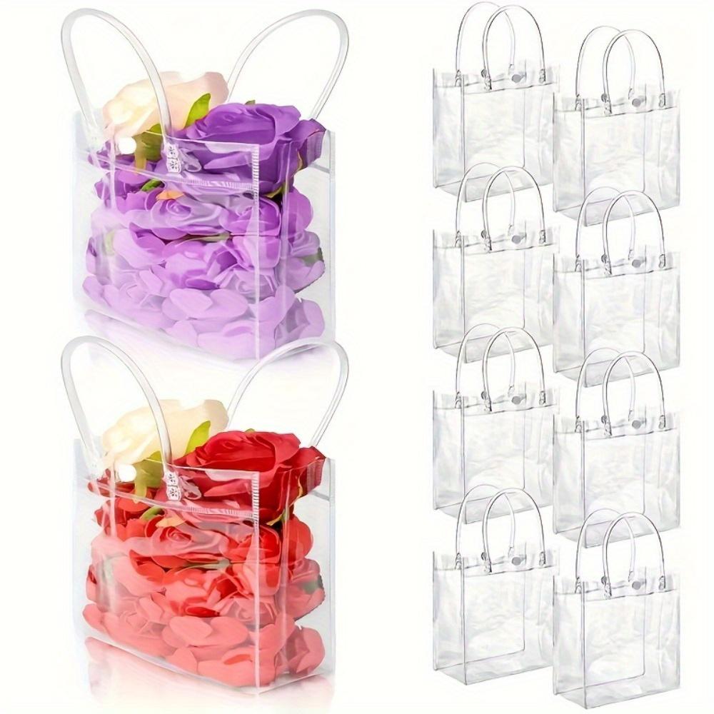 16ks Průhledná dárková taška z PVC Průhledná plastová dárková taška pro družičky Vhodné pro svatební oslavy Uvítací večírky Svatební dárky Dárkové tašky