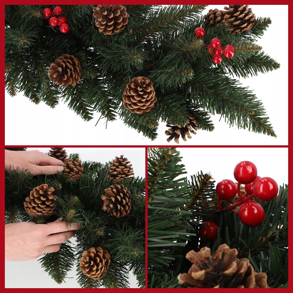 KADAX Christmas Tree Garland 115 Cm Dense Cones