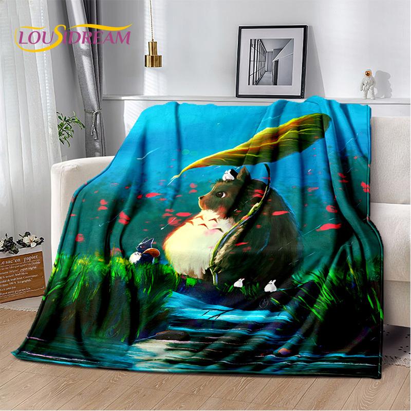 3D Japan Anime T0T0R0 Cartoon Soft Blanket,Soft Throw Blanket for Home Bedroom Bed Sofa Picnic Travel Cover Child Gift