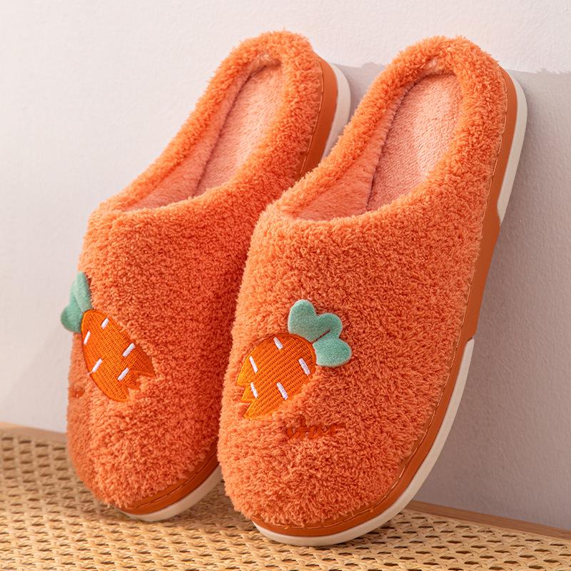 Нескользящие хлопковые бархатные тапочки Меховой на толстой подошве закрытый для комфорта осенью и зимой Size 40-41 fits 39-40 foot 990₽