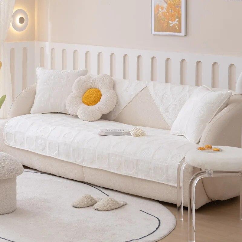 Four Seasons Universal Sofa Cushion Living Room Non-slip Sofa Cover Cotton Fabric Art Couch Cover Cushion Leather Sofa Cover