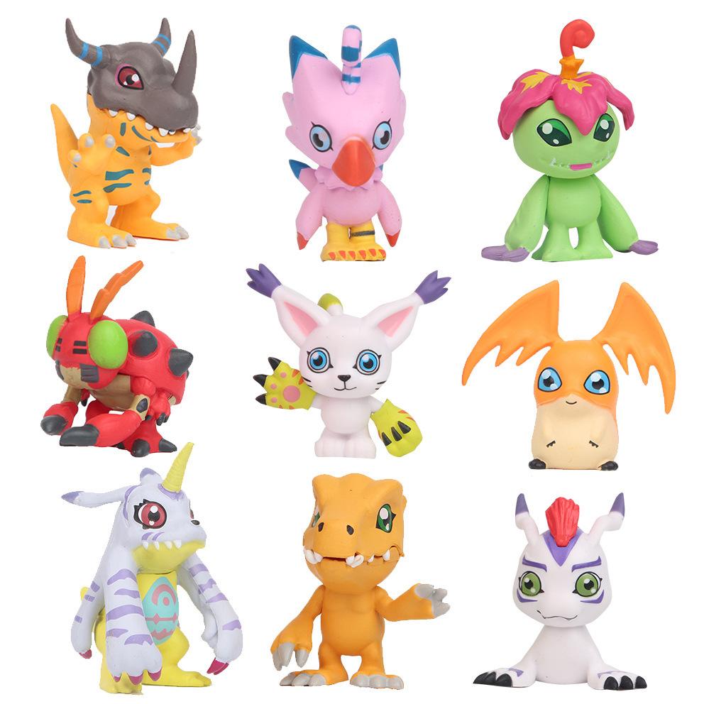9pcs/set Anime Digital Monster Digimon Cute Action Figure Model Toys Kabuterimon Agumon Gomamon Piyomon Patamon Dramon Palmon