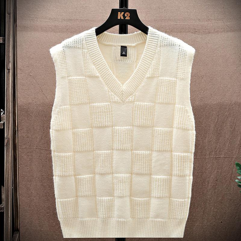 Sweater Tank Top Men's Vest Underlay V-neck Sleeveless Sweater Sweater Couple Warm Vest 15 Different Flower Shapes In Different Colors