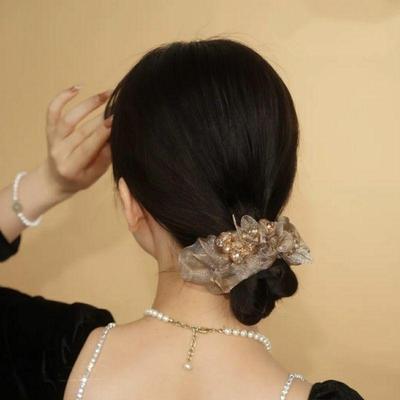2025 Luxe Floral Hair Tie & Headband - Women's Elegant Ponytail & Updo Accessory