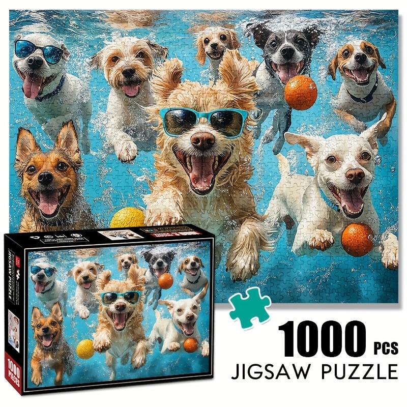 Underwater Dog 1000pcs Large Paper Jigsaw Puzzle Toy, Exquisite Game Gift, Family Interactive Game Puzzle, DIY Decoration, Brain Challenge, Halloween,