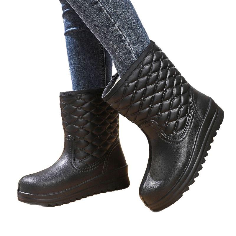 Botas de Neve de EVA Impermeáveis com Forro de Pelúcia: Novo Estilo, Espesso, Antiderrapante, Quente, Sapatos de Inverno