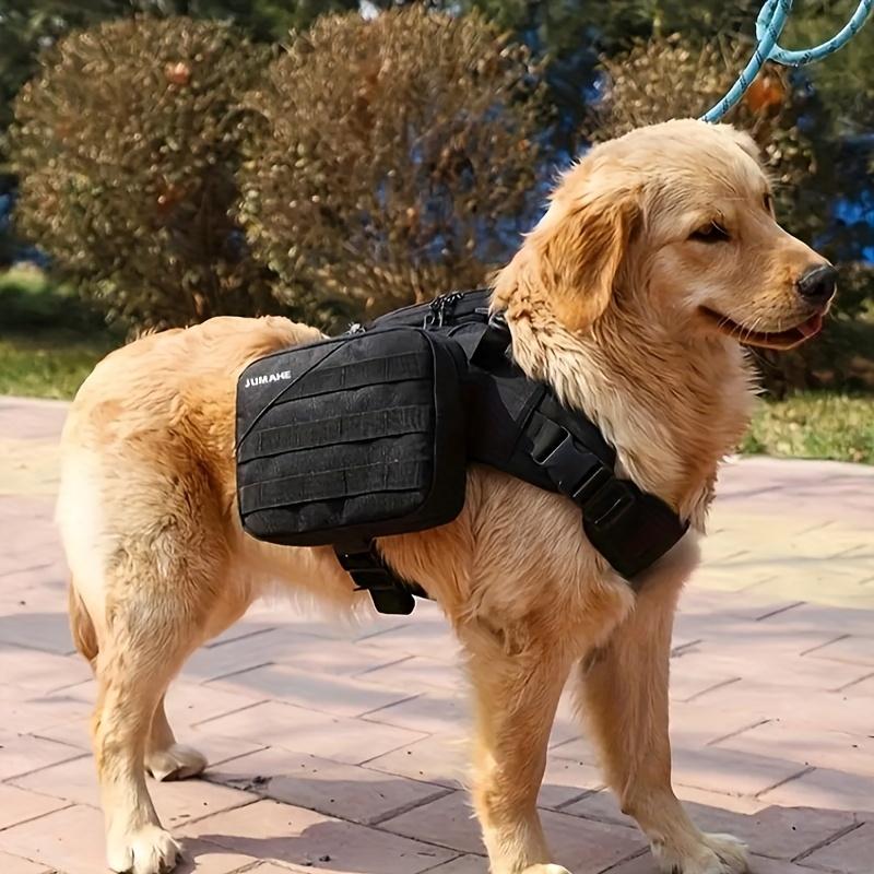 KEMORELA Pet Dog Self Backpack Outdoor Sports Dog Treat Bag Medium Large Dog Detachable Oxford Cloth Cool Handsome Camouflage