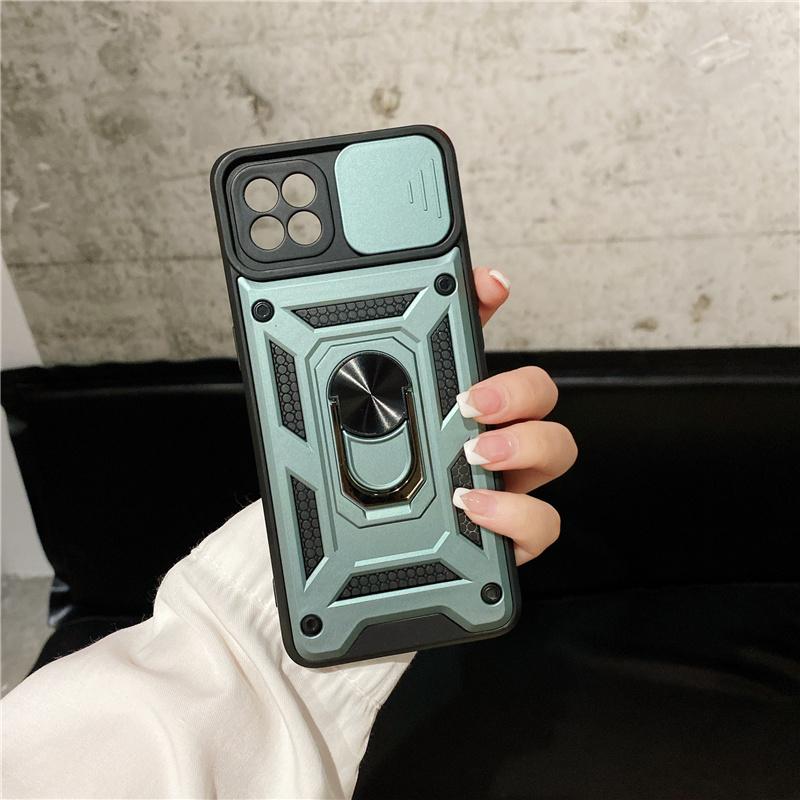 Slide Armor Shockproof Phone Case For OPPO A7 A3S A5S A9 2020 Realme 8 Pro C3 C11 C12 C15 Narzo 20 Camera Lens Protection Cover