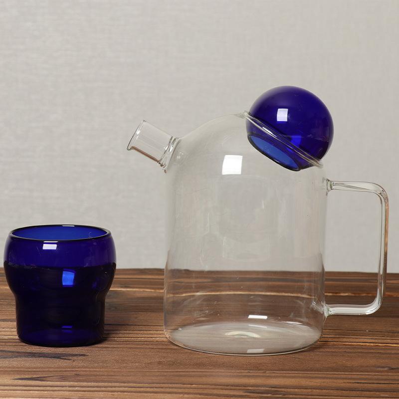 Glass Jug Teapot Colorful Originality Glass Water Carafe Kettle Pitcher Drinkware Kitchen Dining Bar Home Garden