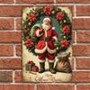 Vintage Santa Claus Metal Tin Sign Christmas Wall Art 8x12 Inches Retro Home Decor