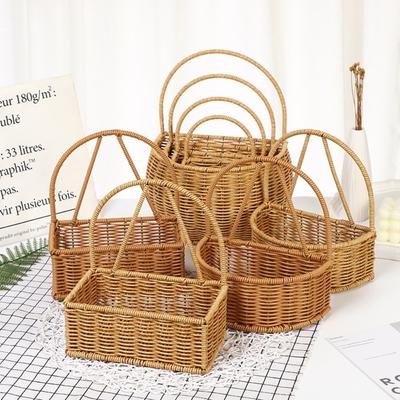 Wall Mounted Kitchen Storage Basket Willow Rattan Woven Basket Creative Sundries Organizer  Home