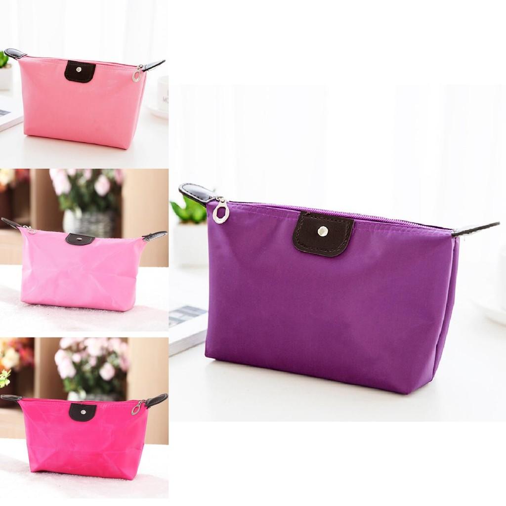 Portable Dumpling Cosmetic Case Nylon Foldable Makeup Bag With Handheld Design For Travel Use