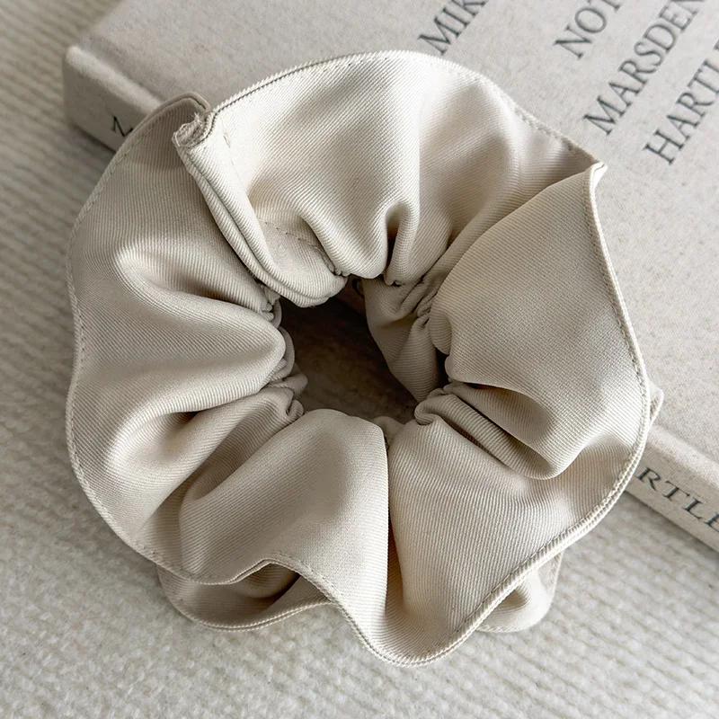 Culoare Solidă Strat Dublu Scrunchies Mari de Păr Bentițe Femei Temperament Coadă de Păr Elastic de Cauciuc Modă Femei Păr de Petrecere