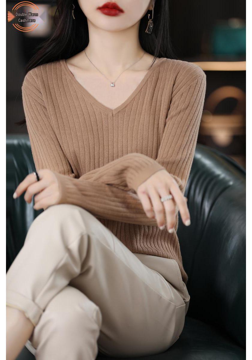 Women s Pure Cotton Non-Pilling Round Neck Sweater: Autumn/Winter Stylish Slimming Knitwear Extra Extra Large