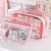 1PC New Large Capacity Stationery Bag, Stationery Pencil Steel Note Pen Storage Bag, Pencil Case, Portable Cosmetic Storage Bag