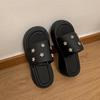 Fashion Flat Shoes Female Rubber Slippers Slipers Women Beige Heeled Sandals Slides Platform 2025 Black Shoes Rubber Slippers Platform B