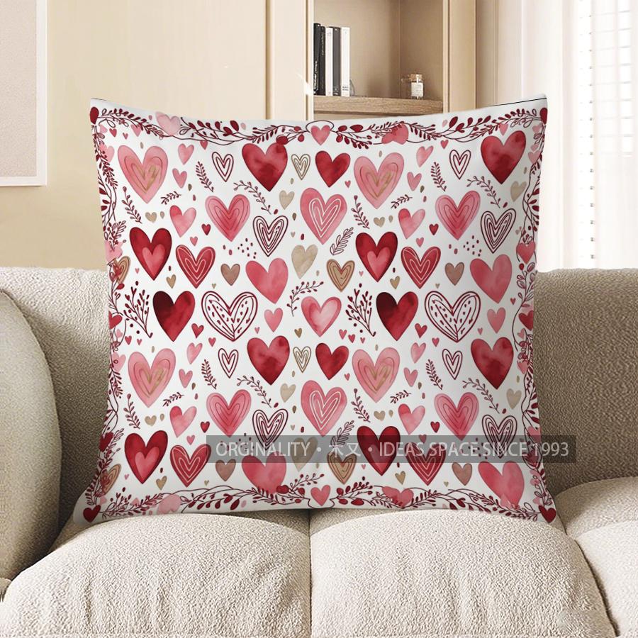 

2D Heart-Shaped Patterns Cushion Covers For Decor Pattern Cushion Cover Suitable For Sofa Bedroom Car Pillow Cover 40x40cm