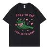 Born To Yap Forced To Work Lustiges Frosch Meme T-Shirt Mode Y2k Übergroße T-Shirts Herren Lässige Baumwolle Kurzarm T-Shirts