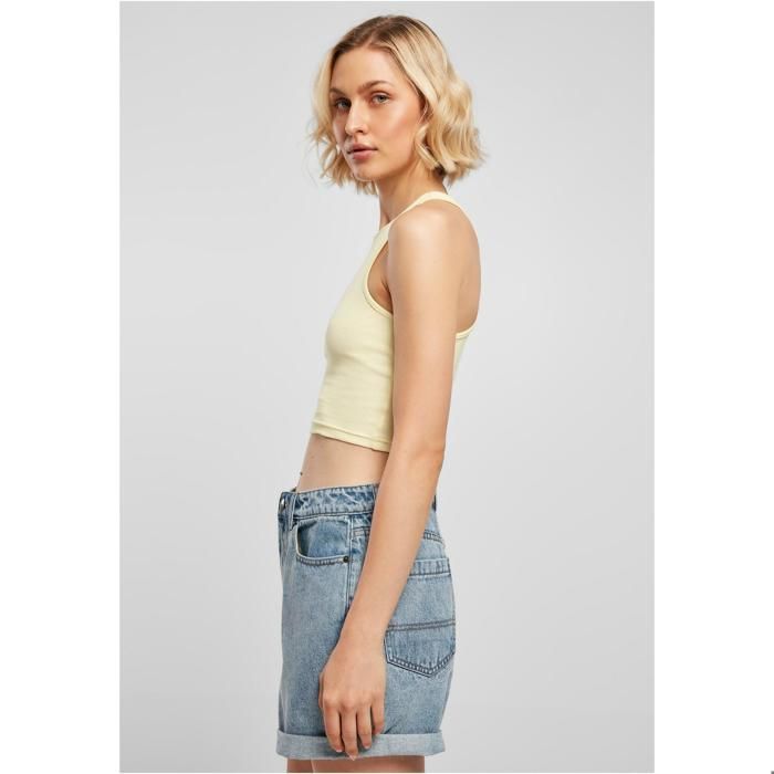 Débardeur court - URBAN CLASSICS - Ladies Cropped Rib Top - Jaune - Ajustée - Confortable