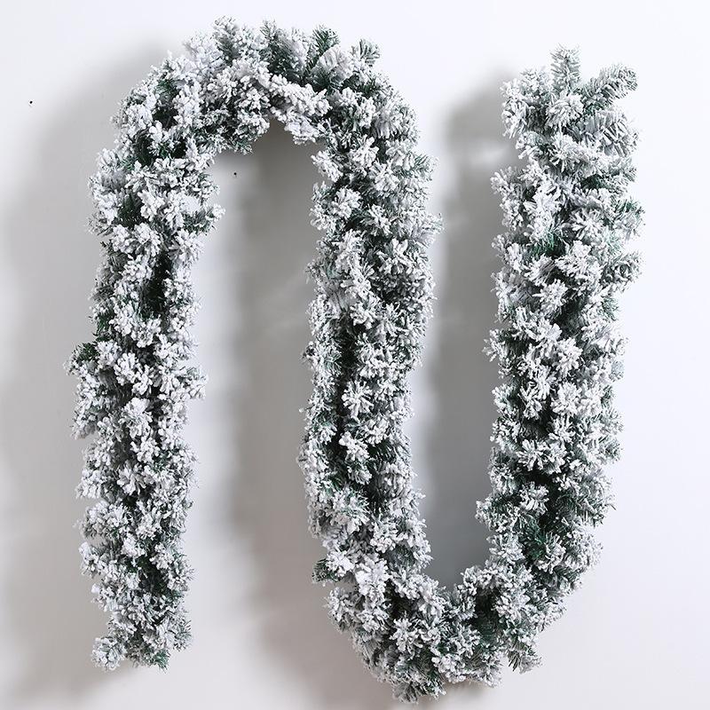 1pc 9-foot snowflake Christmas wreath - suitable for indoor/outdoor holiday decorations, fireplaces, seasonal decorations,