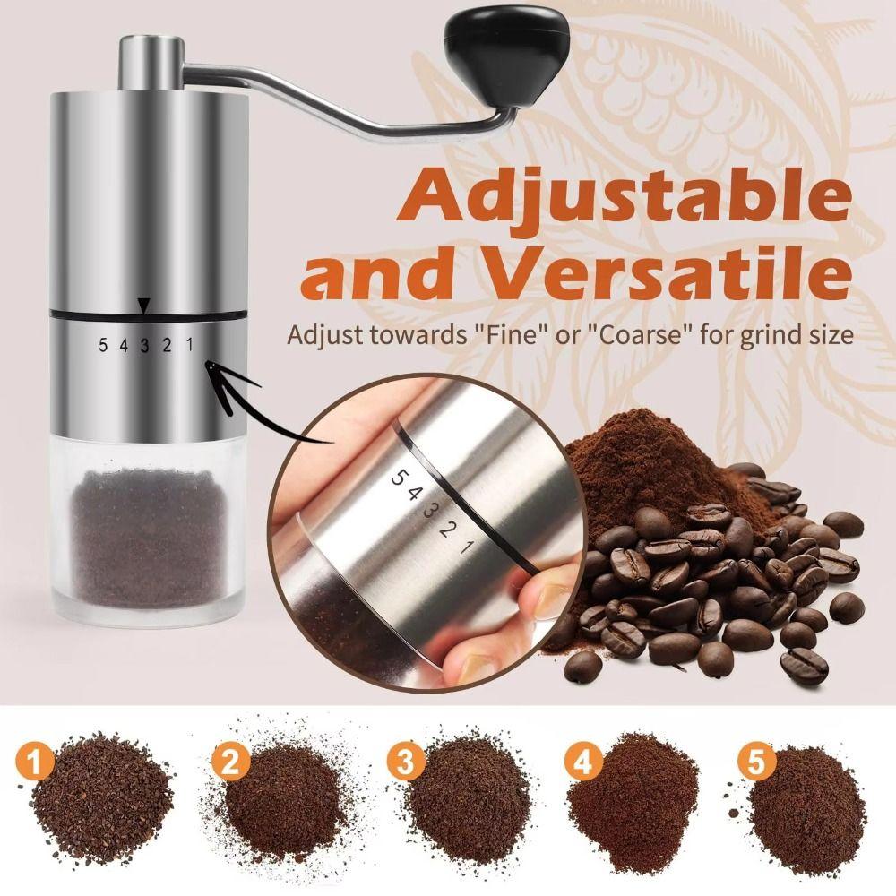 Detachable Coffee Bean Grinder Clear Bin Portable Coffee Grinding Machine  Espresso Preparation