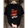 European Size Men's Versatile Crew Neck Short Sleeve T-Shirt,Ins-Style Streetwear Brand Summer Short Sleeve Printed Graphic Tee,Couple's Top