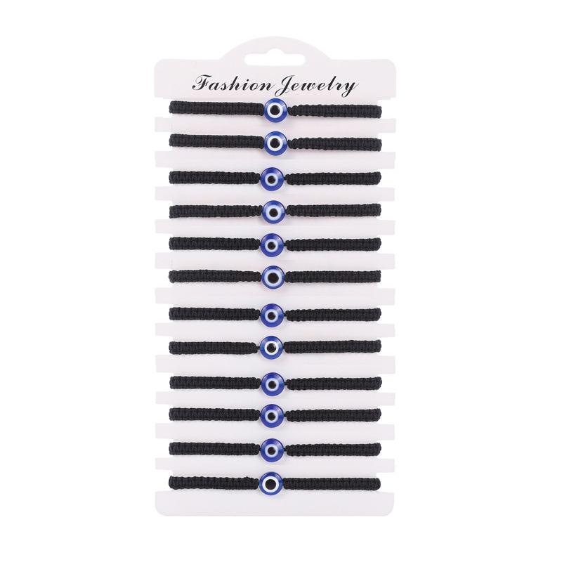 12pcs/set Blue Eye Charms Bracelet for Women Men Adjustable Red Rope Braid Chain String Bracelet Fashion Zircon