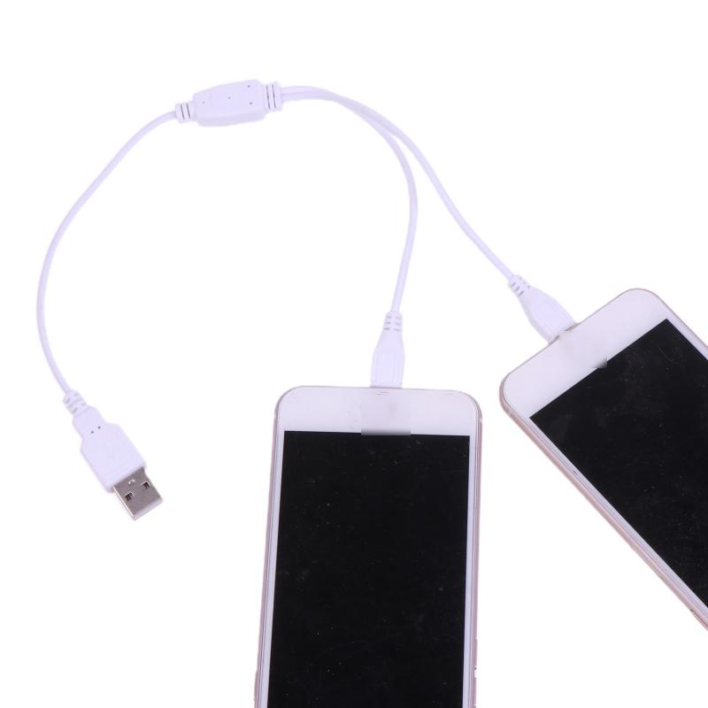 2 In 1 USB To Dual Micro USB Cable Charging Wire Cord Two Device USB Charger Splitter Cable for Cellphone