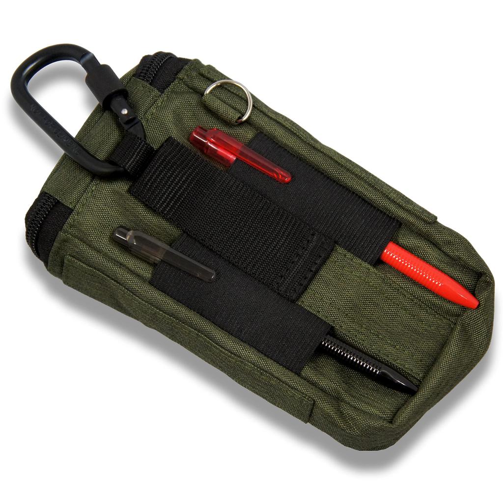 Work Pouch with Belt Loop and Khaki Multi-functional 2-Way Carabiner, WK-09KH,
