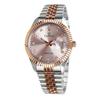 [TANDY] TANDY Luxury Men's Rose Gold Two-Tone Couple's Metal Wristwatch with Elegant Crystal Accents T-3909