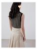 Women's Retro Striped Ribbed Knit Crop Top - Chic Sleeveless Summer Style