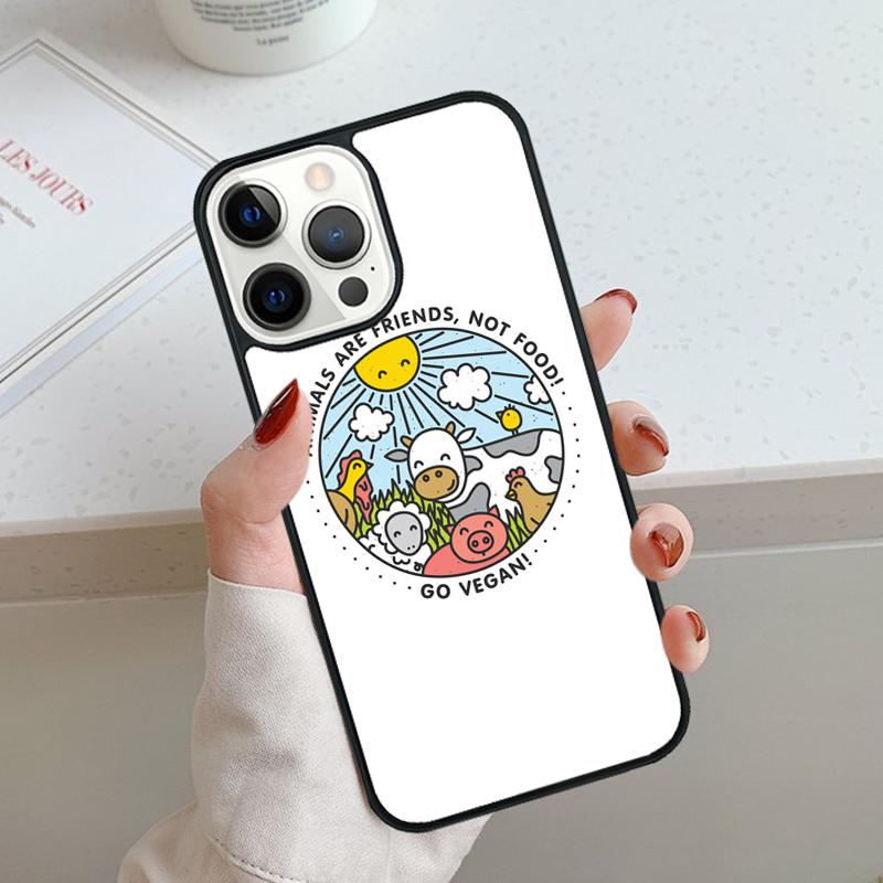 VEGAN QUOTES Rabbit LOVE VEGGIE Phone Case For iPhone 17 Air 11 12 13 14 15 16 Pro Max Cover For iPhone 17 Air Max Plus