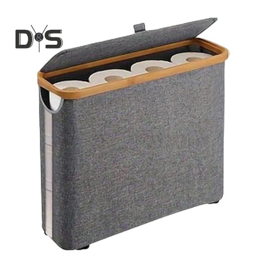 Toilettenpapier-Aufbewahrungskorb mit Deckel, großes Fassungsvermögen, atmungsaktiv, leicht zu reinigen, zusammenklappbares Design, Toilettenpapierhalter, Spender, Aufbewahrungs-Organizer