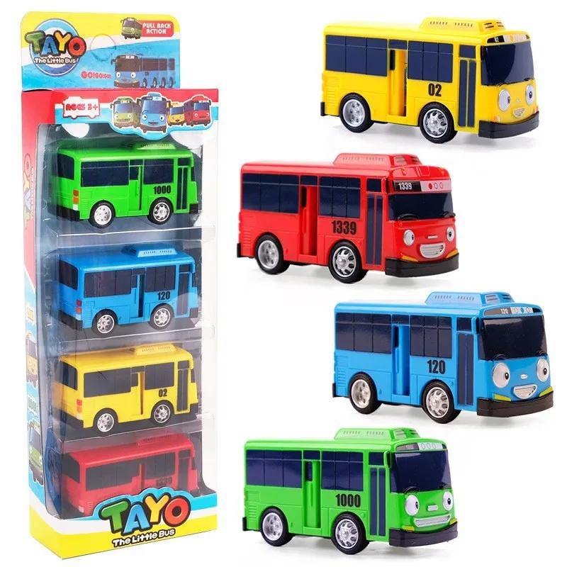 Tayo Minibus Slingsho Warrior Car Toy Set Diy Track Tayo Cartoon Car Toy Collection Car Model Holiday Gift