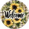 Round Tin Sign Sunflowers 20cm