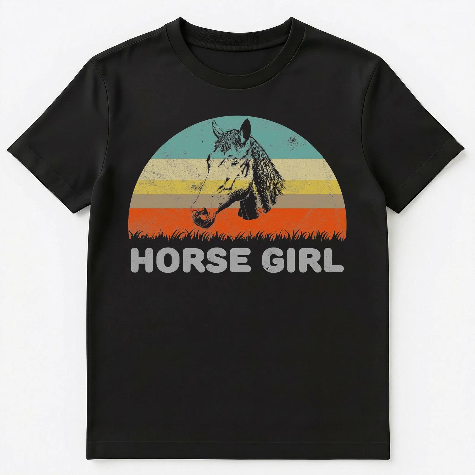 Retro Style Horse Girl T Shirt Unisex T-Shirt 4XL