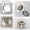 4-Inch Stainless Steel Concealed Floor Drain for Bathroom Square Frame with Round Cover Pop-up Design