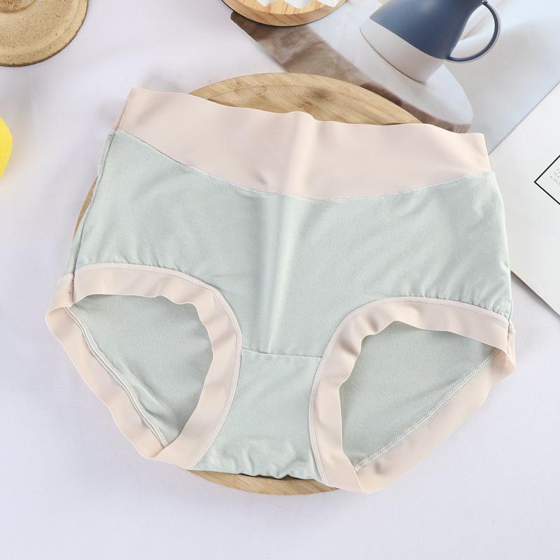 Color Blocking Nahtlose Mid Waist Übergröße Unterwäsche mit Seidenzwickel Bauch einziehend Po liftend Sexy Dreiecksunterwäsche für Damen Slips